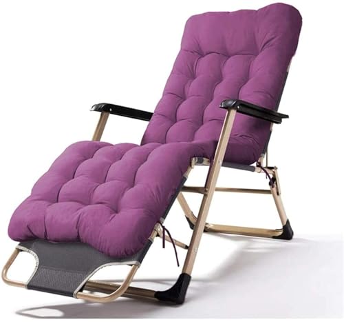 NMVAWIPT Klappbarer Liegestuhl for Den Außenbereich Mit Polsterung, Zero Gravity-Liegestuhl Fürs Büro, Verstellbarer Sitz, Terrassen-Loungesessel(Purple) von NMVAWIPT