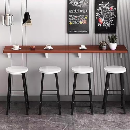 NMVAWIPT Klappbarer Wandtisch Mit 4 Barhockern Aus Massivholz – Vielseitiger Schreibtisch Holz for Küche Und Homeoffice(Brown,47.2x11.8inch) von NMVAWIPT
