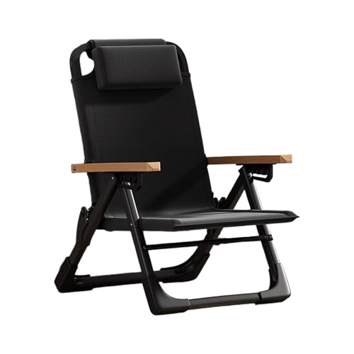 NMVAWIPT Klappbarer Zero-Gravity-Liegestuhl Mit Kopfstütze – Tragbarer Loungesessel Mit 5 Positionen for Terrasse, Strand Und Garten(Black) von NMVAWIPT