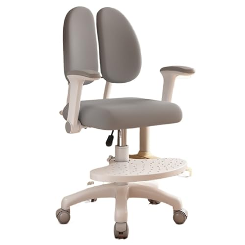 NMVAWIPT Kompakter Studienstuhl for Studenten, Höhenverstellbare Schreibtischstühle Mit Rädern Und Plüschkissen, for Kleine Räume Im Schlafzimmer(Gray) von NMVAWIPT