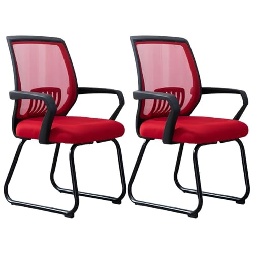 NMVAWIPT Konferenzstuhl for Gewerbliche Oder Private Zwecke, Gäste-, Empfangs- Und Besprechungsräume Im Büro Mit Lendenwirbelstütze(Black-red,6 Piece Set) von NMVAWIPT