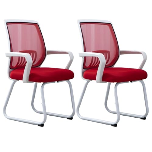NMVAWIPT Konferenzstuhl for Gewerbliche Oder Private Zwecke, Gäste-, Empfangs- Und Besprechungsräume Im Büro Mit Lendenwirbelstütze(White-red,6 Piece Set) von NMVAWIPT