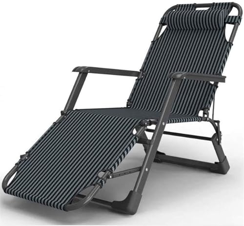 NMVAWIPT Leichte, Faltbare Garten-Sonnenliege, Ruhebett for Das Nickerchen Im Büro, for Reisen, Urlaub, Drinnen Und Draußen(Black(Stripe)) von NMVAWIPT