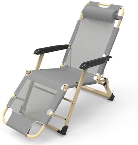 NMVAWIPT Leichte, Faltbare Garten-Sonnenliege, Ruhebett for Das Nickerchen Im Büro, for Reisen, Urlaub, Drinnen Und Draußen(Gray) von NMVAWIPT