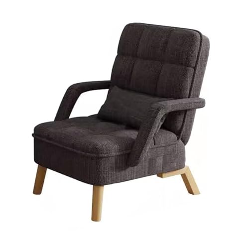 NMVAWIPT Liegender Akzentsessel Mit Hoher Rückenlehne, Verstellbarer Lesesessel Mit Metallrahmen, Gemütliches Einzelschlafsofa for Wohnzimmer Und Schlafzimmer(Nero,Without) von NMVAWIPT
