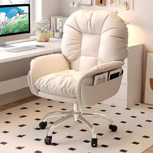 NMVAWIPT Liegender Bürostuhl Mit Fußstütze Und Gepolsterten Armlehnen for Das Arbeitszimmer Zu Hause(Beige/a) von NMVAWIPT