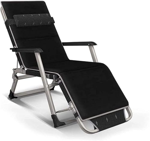 NMVAWIPT Liegestühle Mit Schwerelosigkeitsfunktion, Leichte Liegestühle for Das Nickerchen Im Büro, Klappstühle for Die Terrasse(Black) von NMVAWIPT