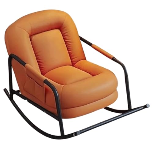 NMVAWIPT Mehrpositionsverstellbarer Schaukelstuhl Mit Seitentaschen, Doppelseitigen Sitzkissen Und Bequemer Weicher Polsterung for Das Wohnzimmer Im Schlafzimmer(Ideal Orange) von NMVAWIPT
