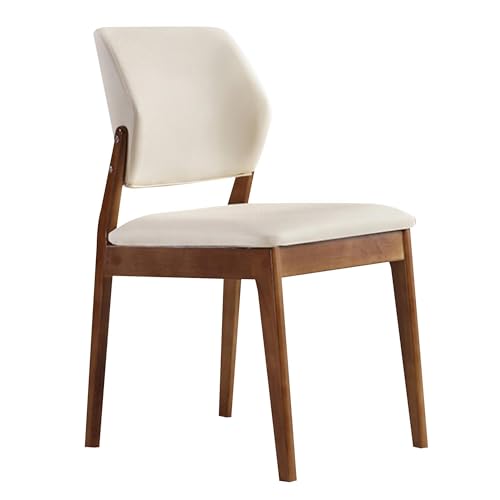 NMVAWIPT Mid Century Modern Gepolsterte Esszimmerstühle, Armloser Küchen-Esszimmerstuhl Aus Holz Mit Geschwungener Rückenlehne(Walnut 1,Set of 2) von NMVAWIPT