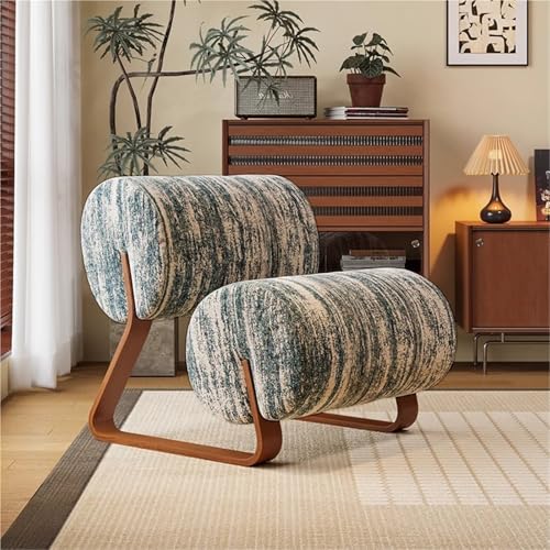 NMVAWIPT Mid-Century Modern Lammwolle Akzent Sofa Stuhl Mit Metallrahmen – Elliptisches Design for Wohnzimmer Schlafzimmer Balkon(Color 1) von NMVAWIPT