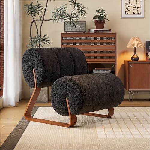 NMVAWIPT Mid-Century Modern Lammwolle Akzent Sofa Stuhl Mit Metallrahmen – Elliptisches Design for Wohnzimmer Schlafzimmer Balkon(Color 4) von NMVAWIPT