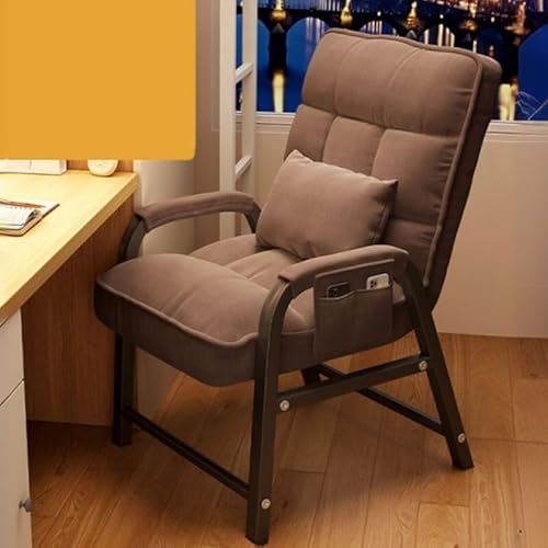 NMVAWIPT Minimalistischer Sessel for Wohnzimmer Und Schlafzimmer, Gepolsterter Akzent Mit Getufteter Rückenlehne, Moderne Liegestühle(Coffee,Pillow) von NMVAWIPT