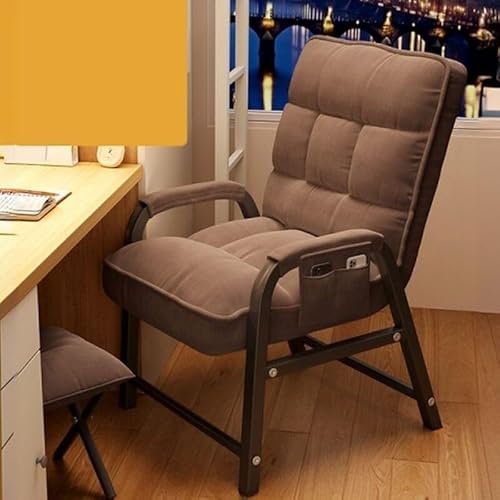 NMVAWIPT Minimalistischer Sessel for Wohnzimmer Und Schlafzimmer, Gepolsterter Akzent Mit Getufteter Rückenlehne, Moderne Liegestühle(Coffee,Pillow+Ottoman) von NMVAWIPT
