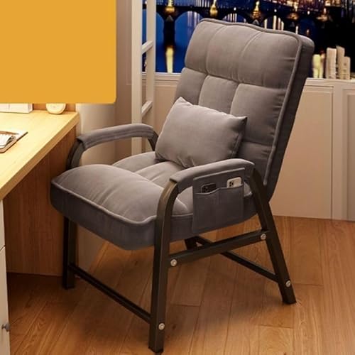 NMVAWIPT Minimalistischer Sessel for Wohnzimmer Und Schlafzimmer, Gepolsterter Akzent Mit Getufteter Rückenlehne, Moderne Liegestühle(Gray,Pillow) von NMVAWIPT