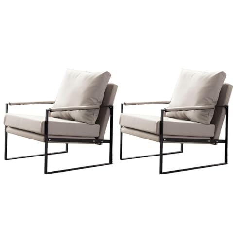 NMVAWIPT Moderne Akzentstühle Aus Ultraweichem Mikrofaserleder, Gepolsterter Sessel, Lesesessel for Das Wohnzimmer Mit Metallbeinen(#15,2 Pieces) von NMVAWIPT