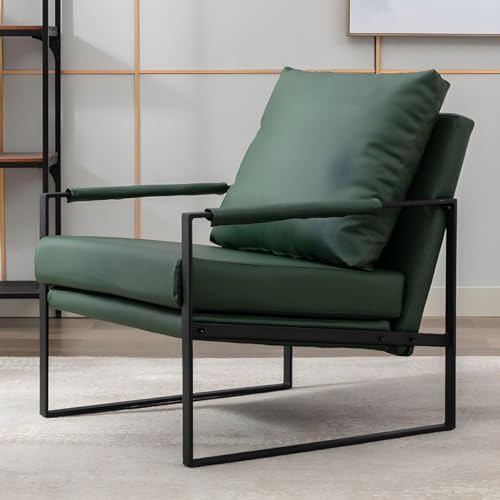 NMVAWIPT Moderne Akzentstühle Aus Ultraweichem Mikrofaserleder, Gepolsterter Sessel, Lesesessel for Das Wohnzimmer Mit Metallbeinen(#4,1 Piece) von NMVAWIPT