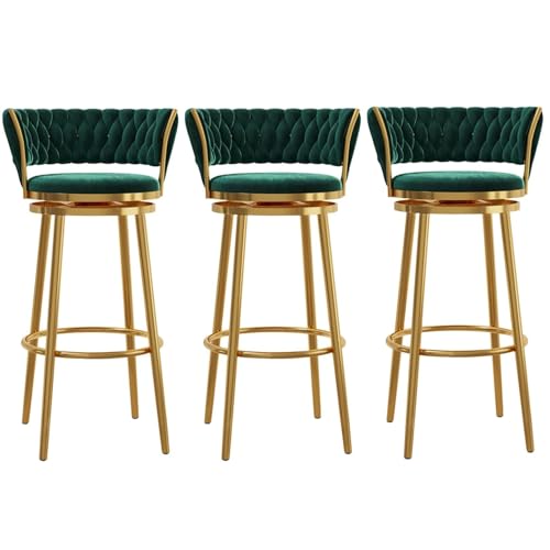 NMVAWIPT Moderne Barhocker Aus Samt Mit Drehfunktion In Thekenhöhe, Stuhlhocker Mit Niedriger Rückenlehne Und Fußstütze for Das Esszimmer Auf Der Kücheninsel(Green,4 PCS) von NMVAWIPT