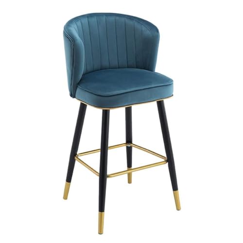 NMVAWIPT Moderne Barhocker In Thekenhöhe, Mit Samtpolsterung Und Rückenlehne, Frühstücksstuhl for Die Küche Das Wohnzimmer Im Pub(#7,55cm(21.6 Inch)) von NMVAWIPT