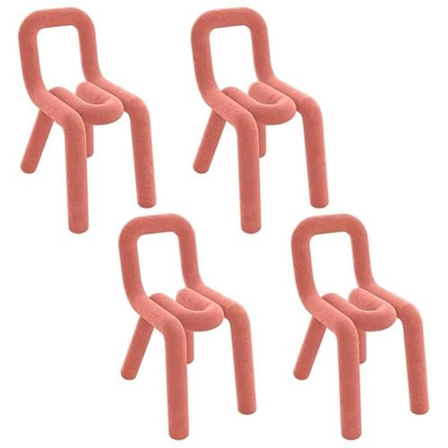 NMVAWIPT Moderne Esszimmerstühle, 45 cm Sitzhöhe, Stoffpolsterung, Metallrahmen for Das Home Office(Red,Set of 4) von NMVAWIPT