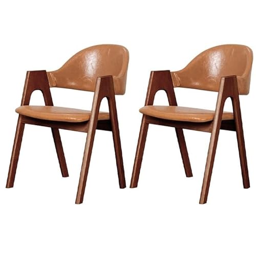 NMVAWIPT Moderne Esszimmerstühle, Gepolsterter Sessel, Mattes Finish, Offene Seite Aus Naturholz for Die Küche Eines Milchteeladens(Brown-Wood B,2 Pieces) von NMVAWIPT
