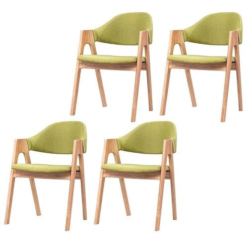 NMVAWIPT Moderne Esszimmerstühle, Gepolsterter Sessel, Mattes Finish, Offene Seite Aus Naturholz for Die Küche Eines Milchteeladens(Green-Wood a,4 Pieces) von NMVAWIPT