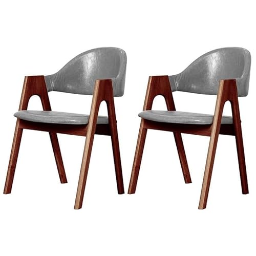 NMVAWIPT Moderne Esszimmerstühle, Gepolsterter Sessel, Mattes Finish, Offene Seite Aus Naturholz for Die Küche Eines Milchteeladens(Grey-Wood B,2 Pieces) von NMVAWIPT