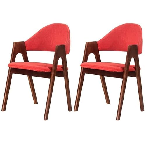 NMVAWIPT Moderne Esszimmerstühle, Gepolsterter Sessel, Mattes Finish, Offene Seite Aus Naturholz for Die Küche Eines Milchteeladens(Red-Wood B,2 Pieces) von NMVAWIPT