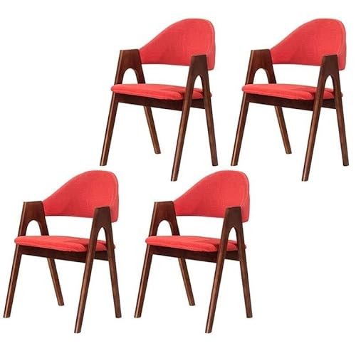 NMVAWIPT Moderne Esszimmerstühle, Gepolsterter Sessel, Mattes Finish, Offene Seite Aus Naturholz for Die Küche Eines Milchteeladens(Red-Wood B,4 Pieces) von NMVAWIPT