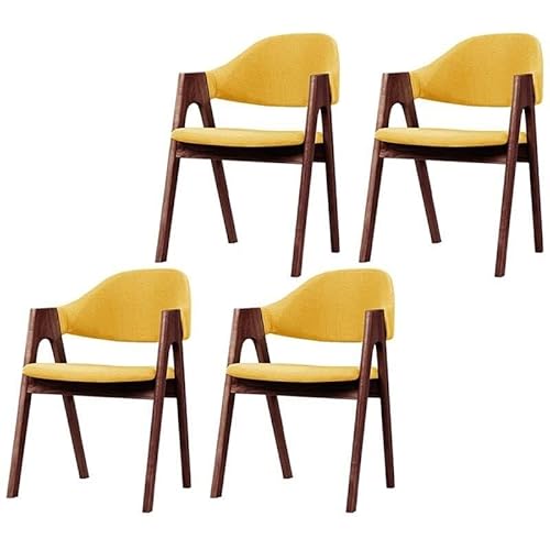 NMVAWIPT Moderne Esszimmerstühle, Gepolsterter Sessel, Mattes Finish, Offene Seite Aus Naturholz for Die Küche Eines Milchteeladens(Yellow-Wood B,4 Pieces) von NMVAWIPT