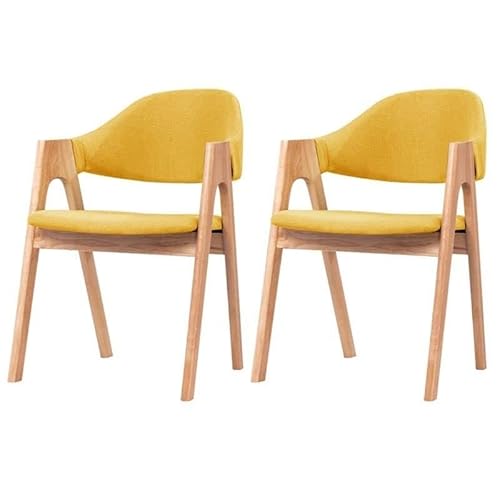 NMVAWIPT Moderne Esszimmerstühle, Gepolsterter Sessel, Mattes Finish, Offene Seite Aus Naturholz for Die Küche Eines Milchteeladens(Yellow-Wood a,2 Pieces) von NMVAWIPT