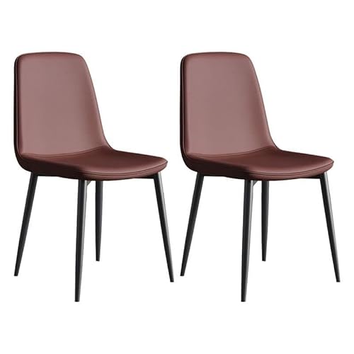 NMVAWIPT Moderne Esszimmerstühle, Metall Zeitgenössischer Küchenstuhl Zimmerseite Parsons for Zuhause(Brown-Khaki,Set of 2) von NMVAWIPT