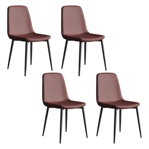 NMVAWIPT Moderne Esszimmerstühle, Metall Zeitgenössischer Küchenstuhl Zimmerseite Parsons for Zuhause(Brown-Khaki,Set of 4) von NMVAWIPT