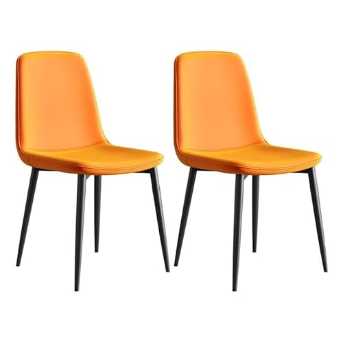 NMVAWIPT Moderne Esszimmerstühle, Metall Zeitgenössischer Küchenstuhl Zimmerseite Parsons for Zuhause(Orange,Set of 2) von NMVAWIPT
