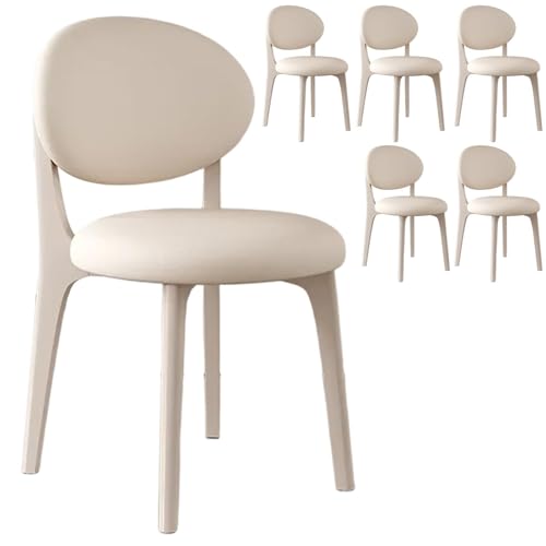 NMVAWIPT Moderne Esszimmerstühle Aus Kunstleder – Rund, Gepolstert Und Mit Beinen Massivholz(Color 11,6pcs) von NMVAWIPT