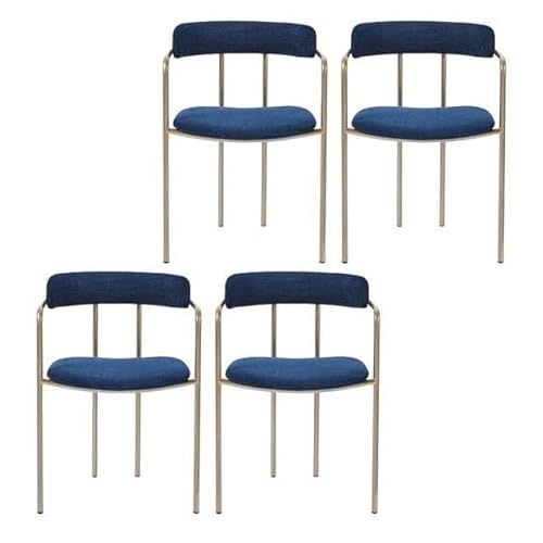 NMVAWIPT Moderne Esszimmerstühle Mit Goldrahmen Und Offener Rückenlehne – Mikrofaserpolsterung Im Mid-Century-Stil for Zimmer Küche(Blue,4 Pieces) von NMVAWIPT