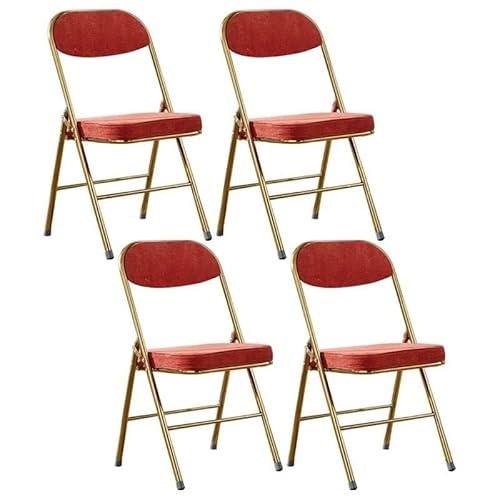 NMVAWIPT Moderne Gepolsterte Klappstühle for Das Esszimmer Ohne Armlehnen, Mattes Finish Die Küche Im Milchteeladen(Red,4 Pieces) von NMVAWIPT