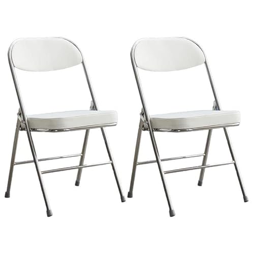 NMVAWIPT Moderne Gepolsterte Klappstühle for Das Esszimmer Ohne Armlehnen, Mattes Finish Die Küche Im Milchteeladen(White,2 Pieces) von NMVAWIPT