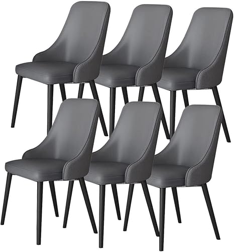 NMVAWIPT Moderne Lederstühle for Küche Und Esszimmer, 6er-Set, Lounge-Thekenstühle Wohnzimmer, Akzentstühle Mit Metallbeinen Aus Karbonstahl(Color 5) von NMVAWIPT