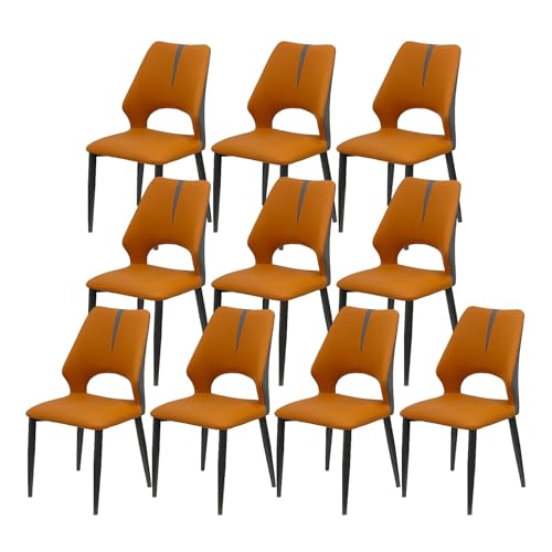 NMVAWIPT Moderne Mid-Century-Esszimmerstühle Aus Leder for Die Küche Im Wohnzimmer, Gepolsterte Hohe Rückenlehne(Color 2,10pcs) von NMVAWIPT