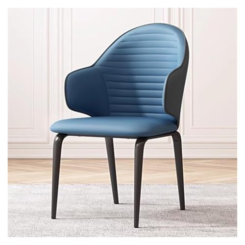 NMVAWIPT Moderner, Armloser, Gepolsterter Esszimmerstuhl Mit Rückenlehne – Gepolsterter Sitz Im Mid-Century-Stil Und Stahlbeine for Küche, Waschtisch(Blue) von NMVAWIPT