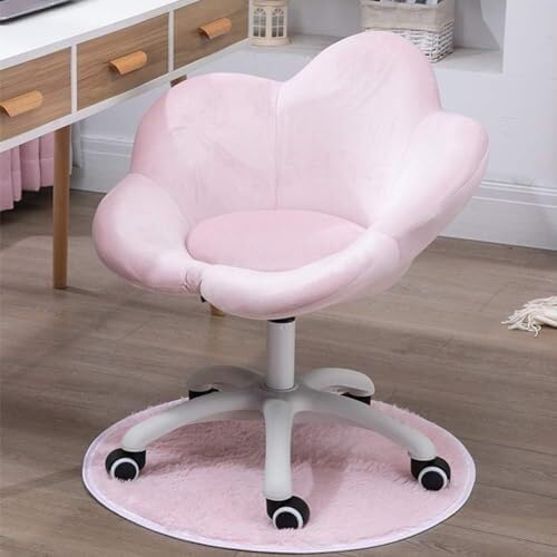 NMVAWIPT Moderner, Verstellbarer Drehstuhl Mit Rollen, Ergonomischer Bürostuhl for Zuhause Und Die Arbeit(Light Pink) von NMVAWIPT