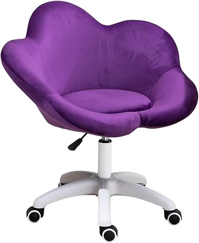 NMVAWIPT Moderner, Verstellbarer Drehstuhl Mit Rollen, Ergonomischer Bürostuhl for Zuhause Und Die Arbeit(Purple) von NMVAWIPT