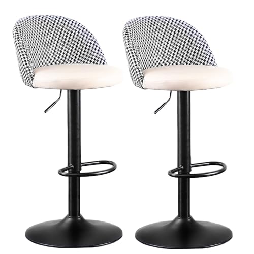 NMVAWIPT Moderner Barhocker, 2er-Set, Höhenverstellbare Barhocker Mit Drehbarer Gasdruckfeder, Schwarze Fußstütze for Küche Und Zuhause(#2) von NMVAWIPT