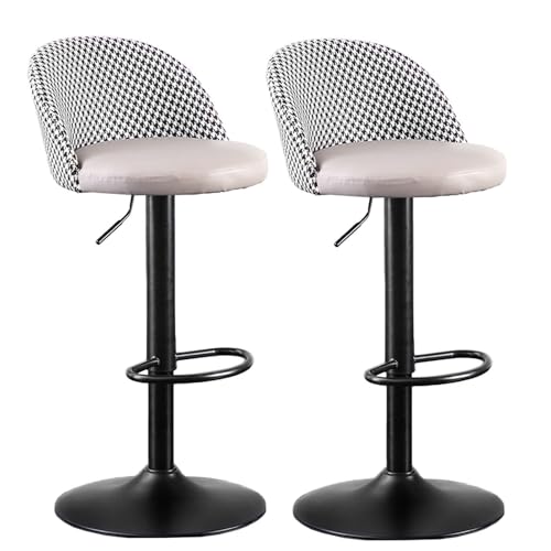 NMVAWIPT Moderner Barhocker, 2er-Set, Höhenverstellbare Barhocker Mit Drehbarer Gasdruckfeder, Schwarze Fußstütze for Küche Und Zuhause(#3) von NMVAWIPT