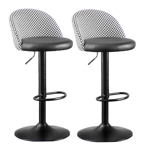NMVAWIPT Moderner Barhocker, 2er-Set, Höhenverstellbare Barhocker Mit Drehbarer Gasdruckfeder, Schwarze Fußstütze for Küche Und Zuhause(#4) von NMVAWIPT