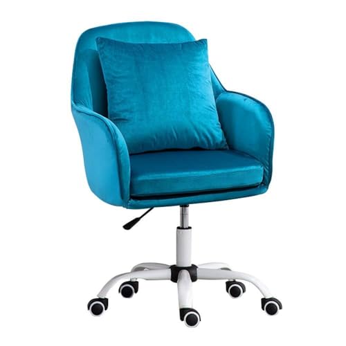 NMVAWIPT Moderner Bürodrehstuhl Aus Samt, Höhenverstellbarer Ergonomischer Schreibtischstuhl Mit 360°-Rollen Und Armlehnen for Die Home-Office-Bar(Light Blue) von NMVAWIPT