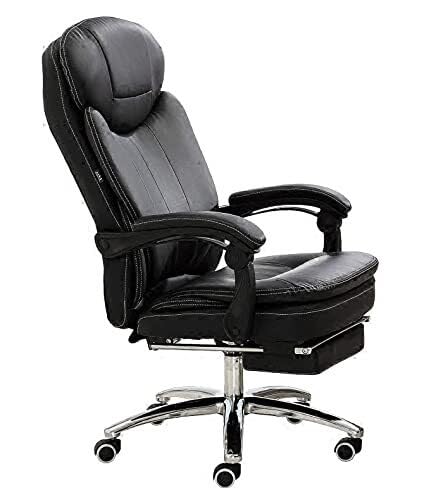NMVAWIPT Moderner Bürodrehstuhl Mit Hoher Rückenlehne, Ergonomischer Unterstützung Und Verstellbarem Design for Arbeit Oder Gaming(Black) von NMVAWIPT
