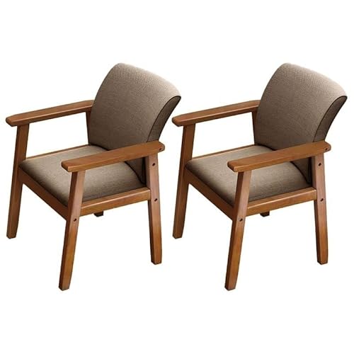 NMVAWIPT Moderner Esszimmer-Sessel Mit Gepolstertem Sitz, Massivholzrahmen, for Die Küche Zu Hause, Milchteeladen, 81,3 cm Höhe(Coffee,Set of 2 Walnut Wood) von NMVAWIPT