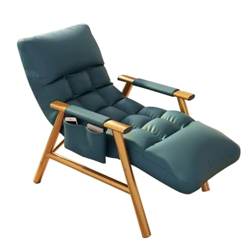 NMVAWIPT Moderner Gepolsterter Liegesessel Mit Stahlrahmen for Das Wohnzimmer, Bequemes Einzelsofa for Büro, Schlafzimmer, Balkon(Ruby Blue) von NMVAWIPT