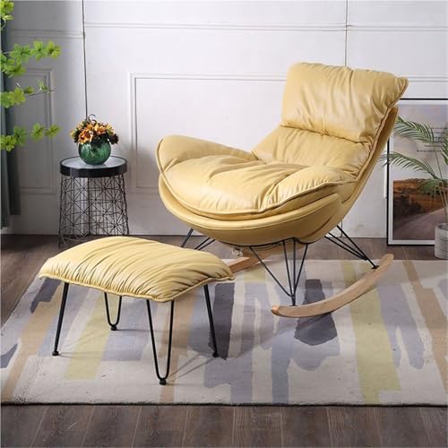 NMVAWIPT Moderner Gepolsterter Schaukelstuhl Mit Osmanischem Gleitstuhl Mit Hoher Rückenlehne, Lazy Chairs for Wohnzimmer Und Schlafzimmer(Color 4) von NMVAWIPT